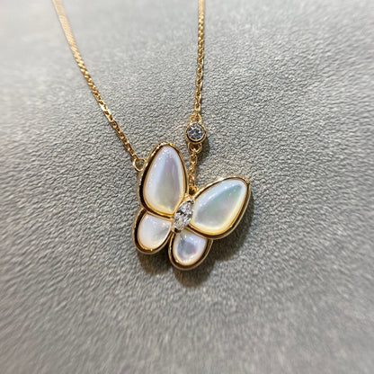 [✨ROSE💎]BUTTERFLY MOP DIAMOND NECKLACE
