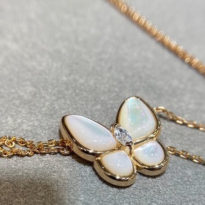[✨ROSE💎]BUTTERFLY MOP DIAMOND NECKLACE