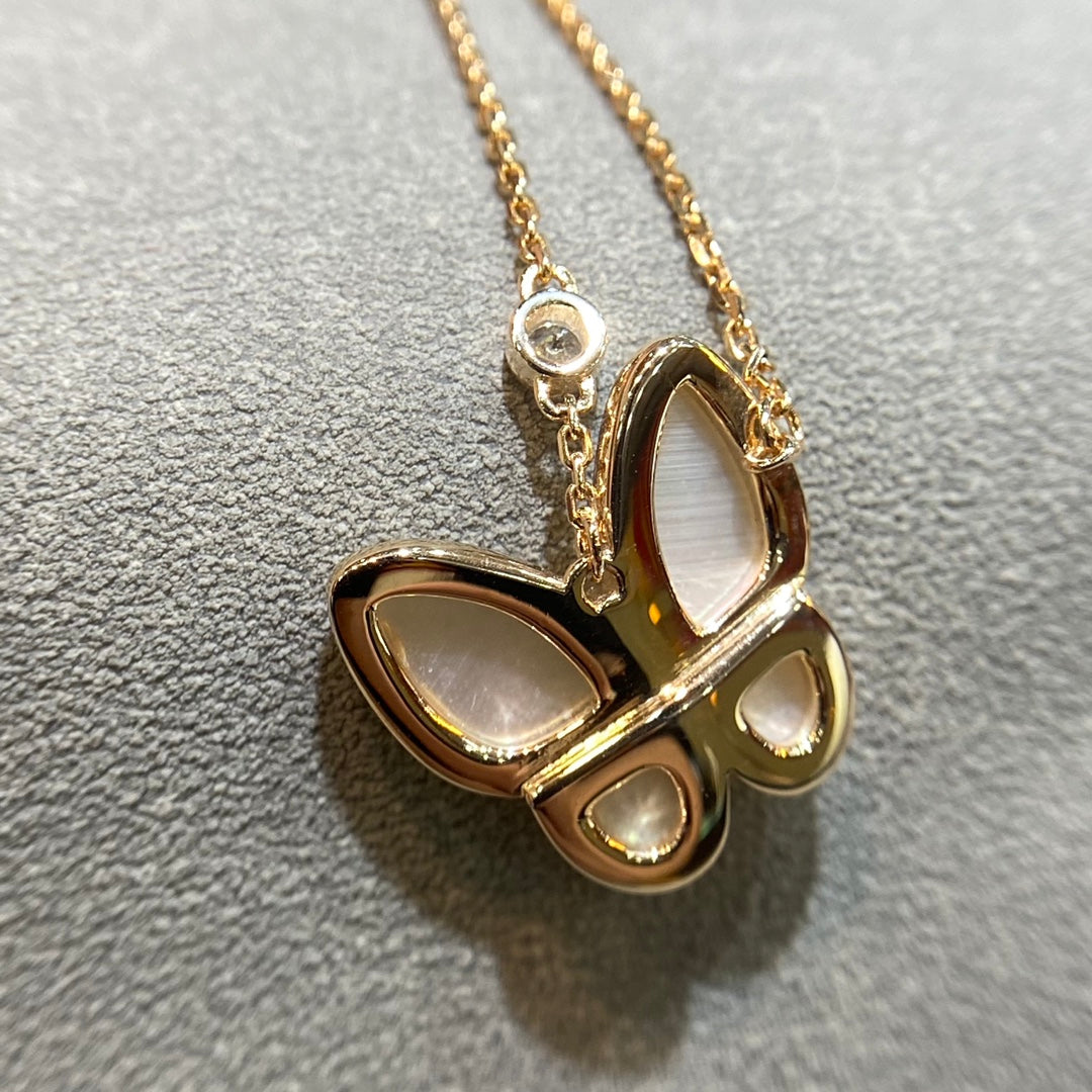 [✨ROSE💎]BUTTERFLY MOP DIAMOND NECKLACE
