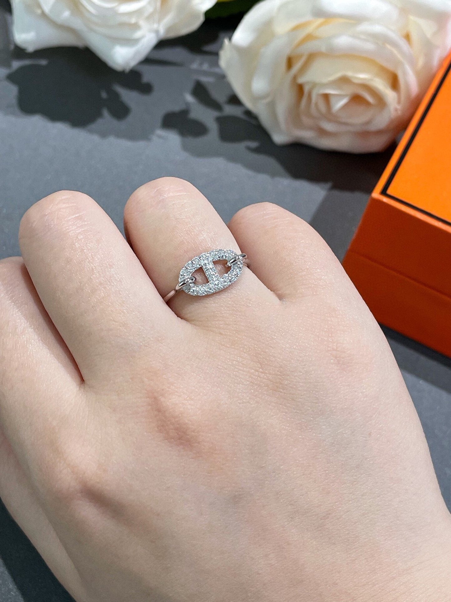 [✨ROSE💎]RONDE SMALL DIAMOND RING