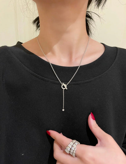 [✨ROSE💎]FINESSE SILVER DIAMOND NECKLACE