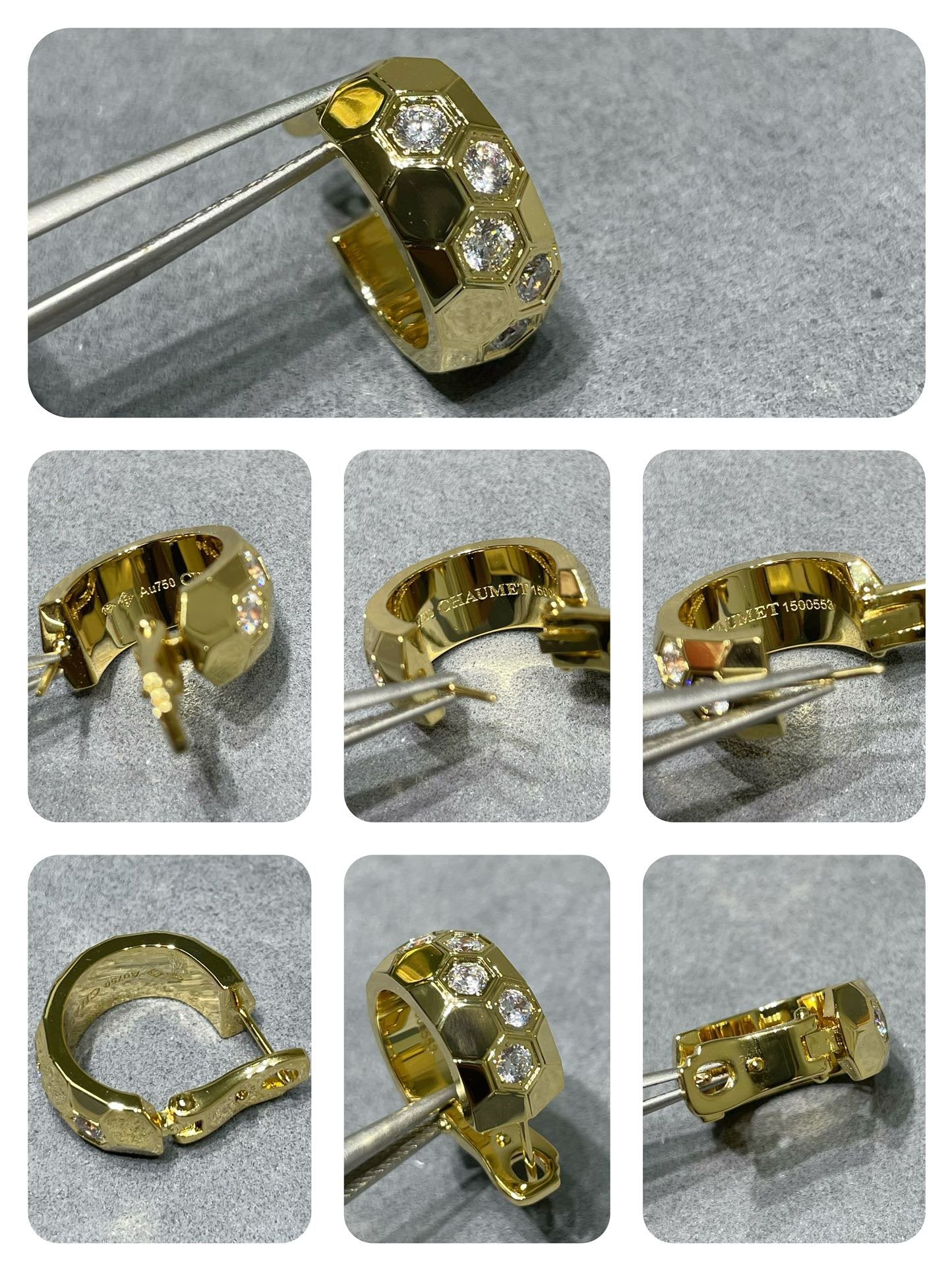 [✨ROSE💎]BEE LOVE DIAMOND HOOP EARRINGS