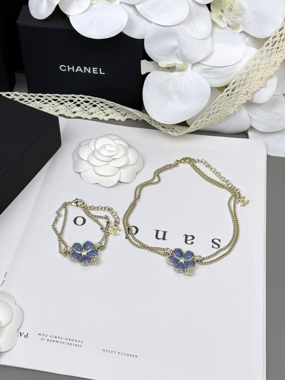 [✨ROSE💎]VOLTE New Blue Floral Double-Layer Bracelet