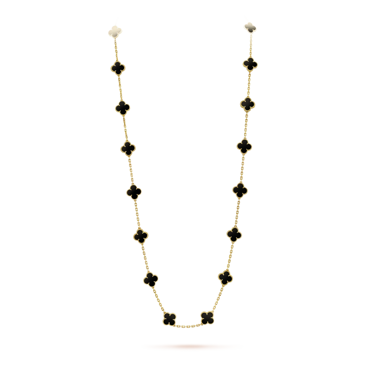 [✨ROSE💎]CLOVER 20 MOTIFS ONYX NECKLACE
