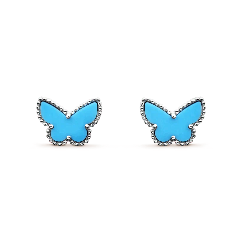 [✨ROSE💎]BUTTERFLY TURQUOISE EARRINGS SILVER