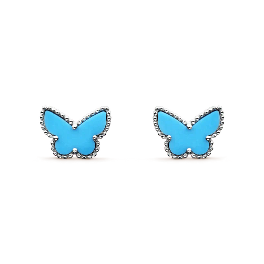 [✨ROSE💎]BUTTERFLY TURQUOISE EARRINGS SILVER
