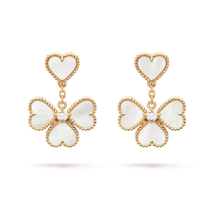 [✨ROSE💎]CLOVER SWEET WHITE MOP EARRINGS