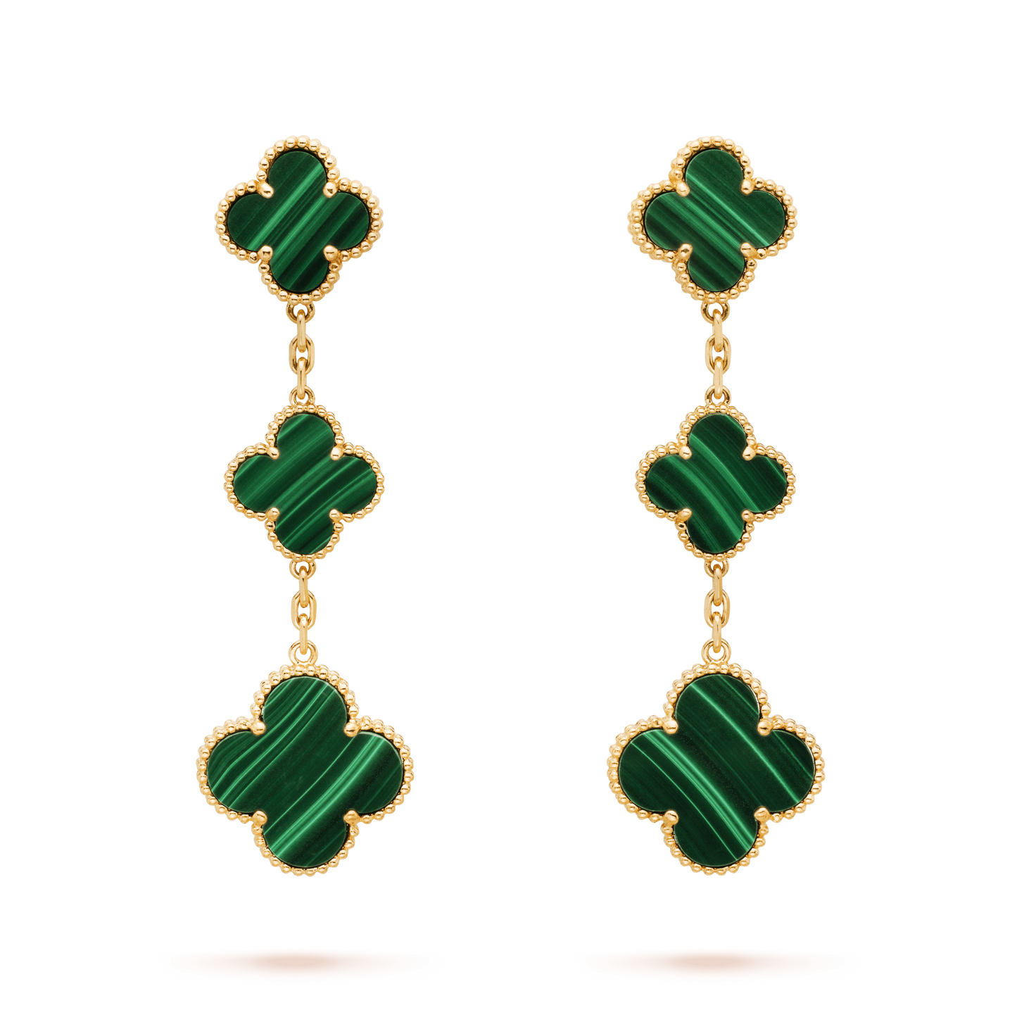 [✨ROSE💎]CLOVER MALACHITE 3 MOTIFS GOLD