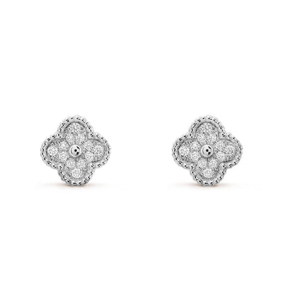 [✨ROSE💎]CLOVER MINI DIAMOND STUD EARRINGS
