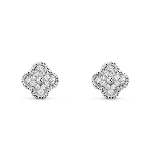 [✨ROSE💎]CLOVER MINI DIAMOND STUD EARRINGS