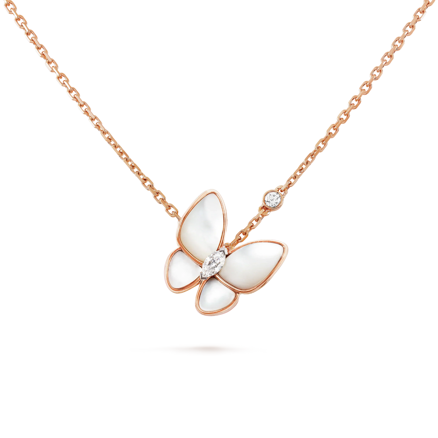 [✨ROSE💎]BUTTERFLY MOP DIAMOND NECKLACE