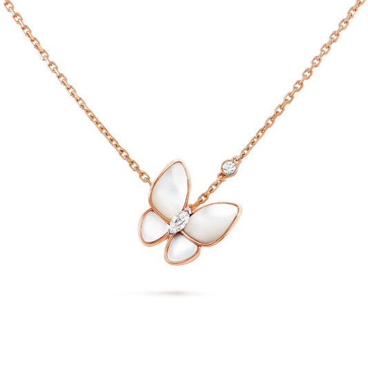 [✨ROSE💎]BUTTERFLY MOP DIAMOND NECKLACE