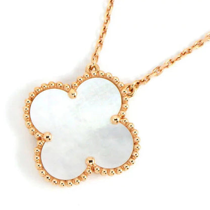 [✨ROSE💎]CLOVER 15MM WHITE MOTHER-OF-PEARL GOLD NECKLACE