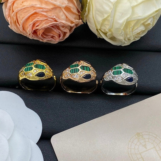 [✨ROSE💎]BRAND NEW ASSORTED SNAKE HEAD MALACHITE RINGS