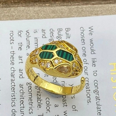 [✨ROSE💎]BRAND NEW ASSORTED SNAKE HEAD MALACHITE RINGS