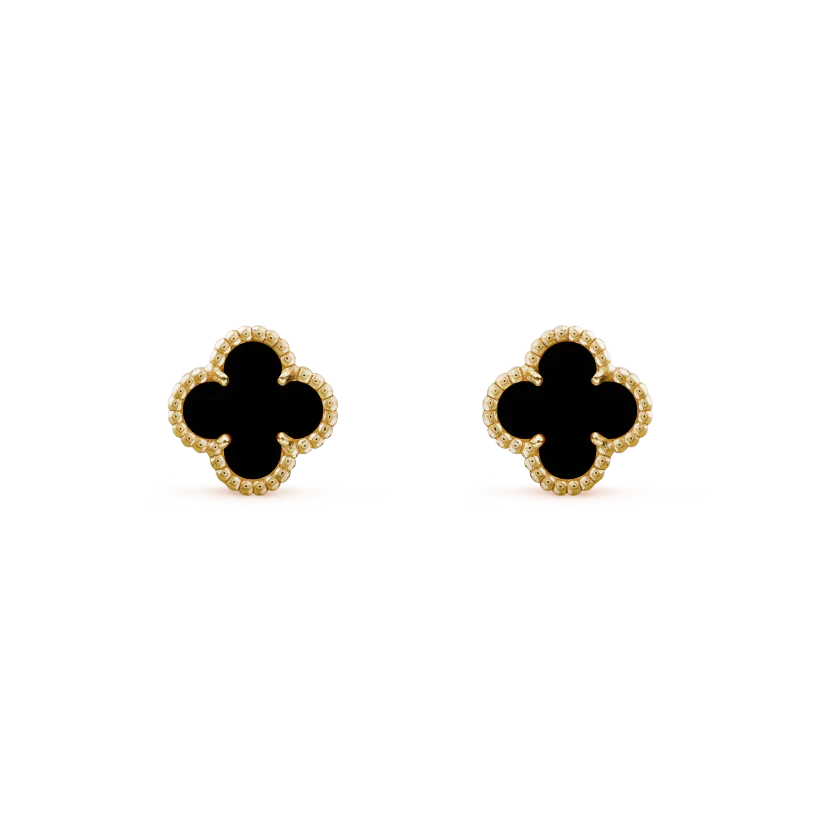 [✨ROSE💎]CLOVER MINI 9.5MM BLACK MOP EARRINGS