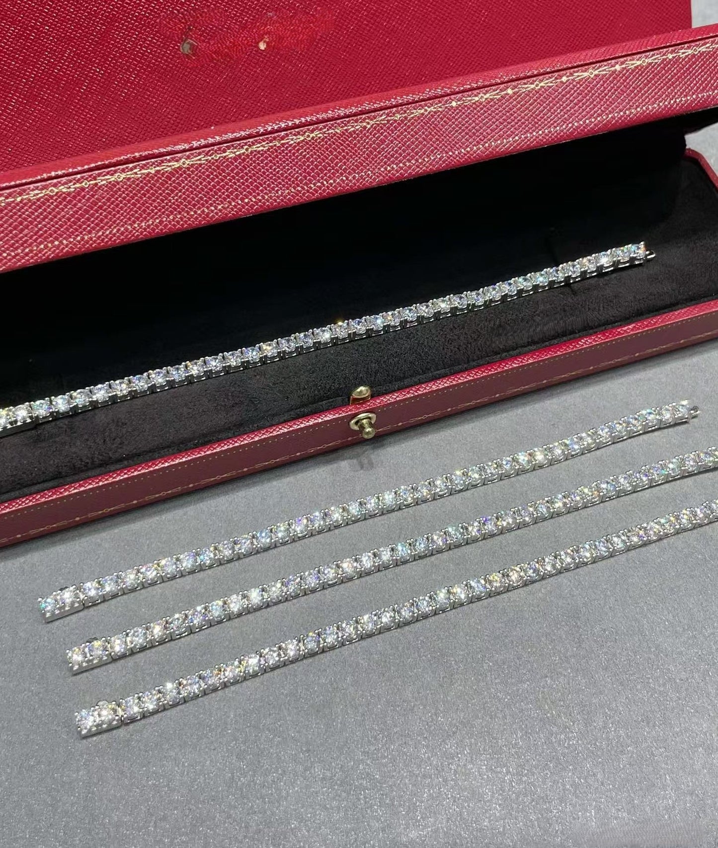 [✨ROSE💎]TENNIS BRACELET WITH FULL DIAMOND SETTING