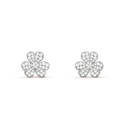 [✨ROSE💎]CLOVER COMOS DIAMOND EARRINGS SILVER