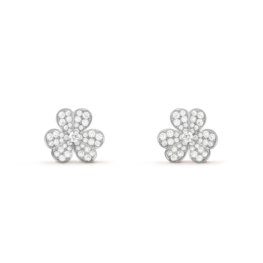 [✨ROSE💎]CLOVER COMOS DIAMOND EARRINGS SILVER