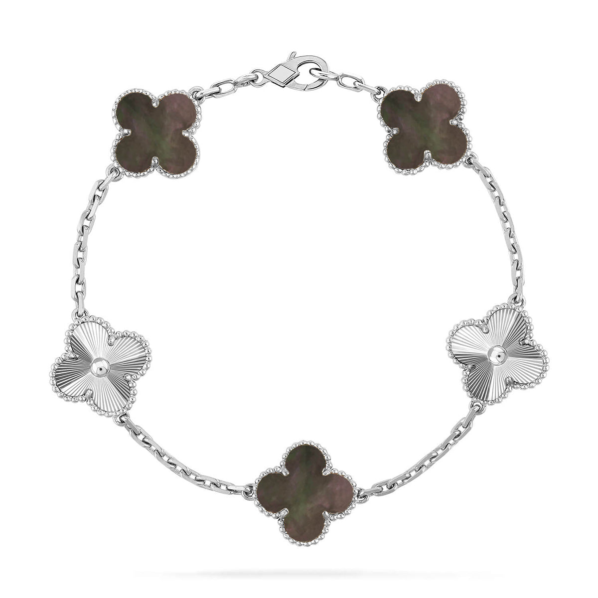 [✨ROSE💎] CLOVER 5 MOTIF GRAY MOP BRACELET COLLECTION