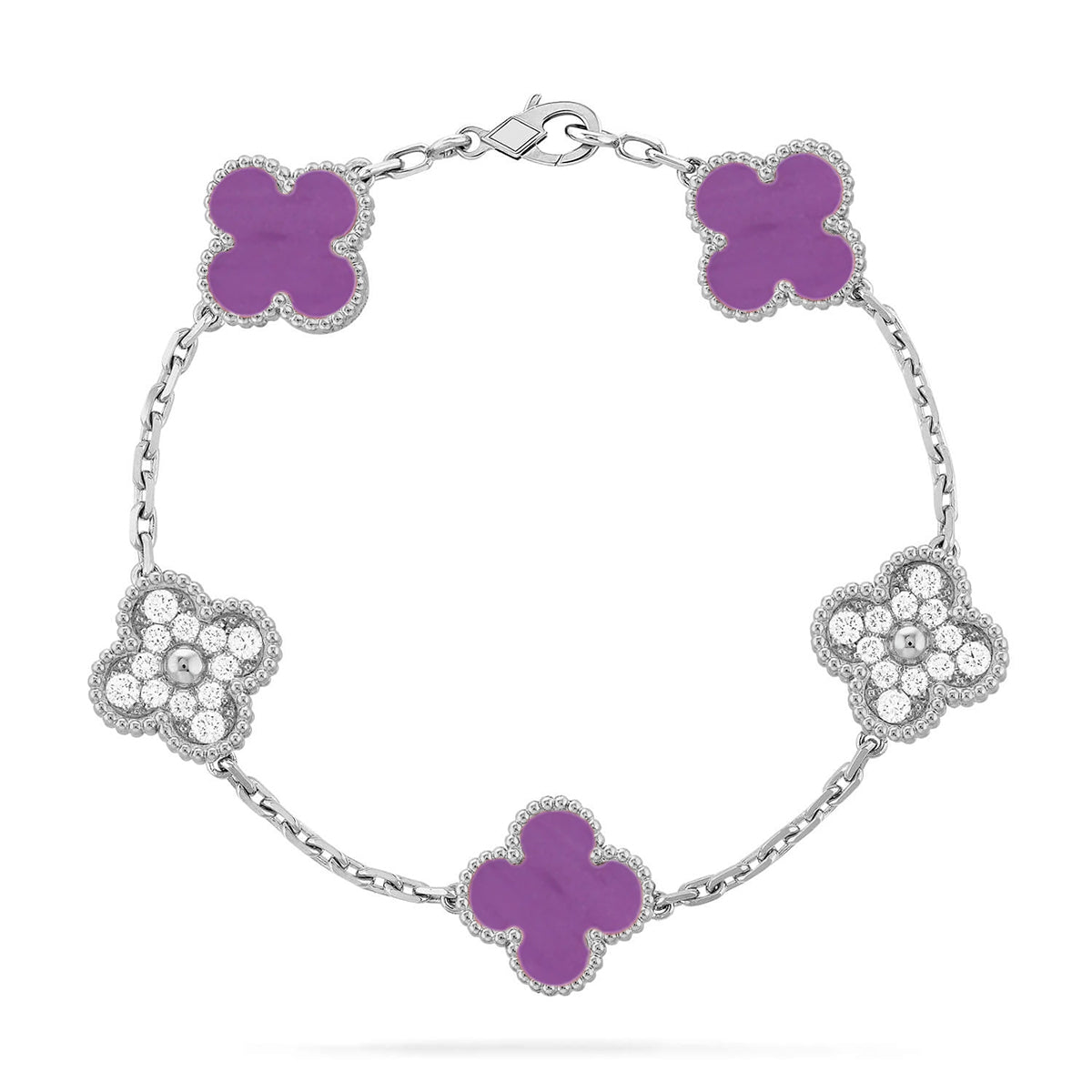 [✨ROSE💎] CLOVER 5 MOTIF VIOLET BRACELET COLLECTION