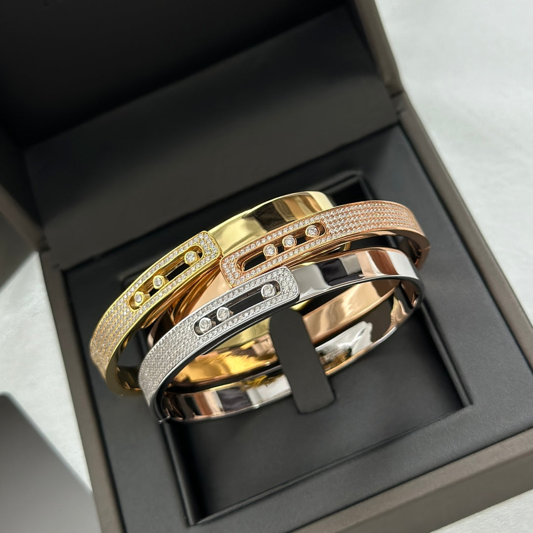 [✨ROSE💎]Move Noa Rose Gold Pavé Diamond Bangle Bracelet