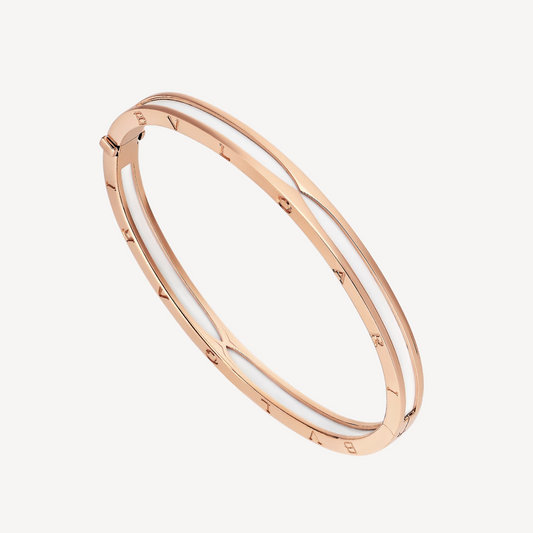 [✨ROSE💎]ZERO 1 PINK GOLD WITH WHITE CERAMIC BRACELET