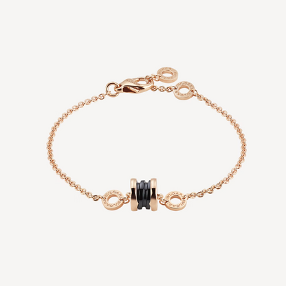 [✨ROSE💎]ZERO 1 SOFT PINK GOLD AND BLACK CERAMIC BRACELET