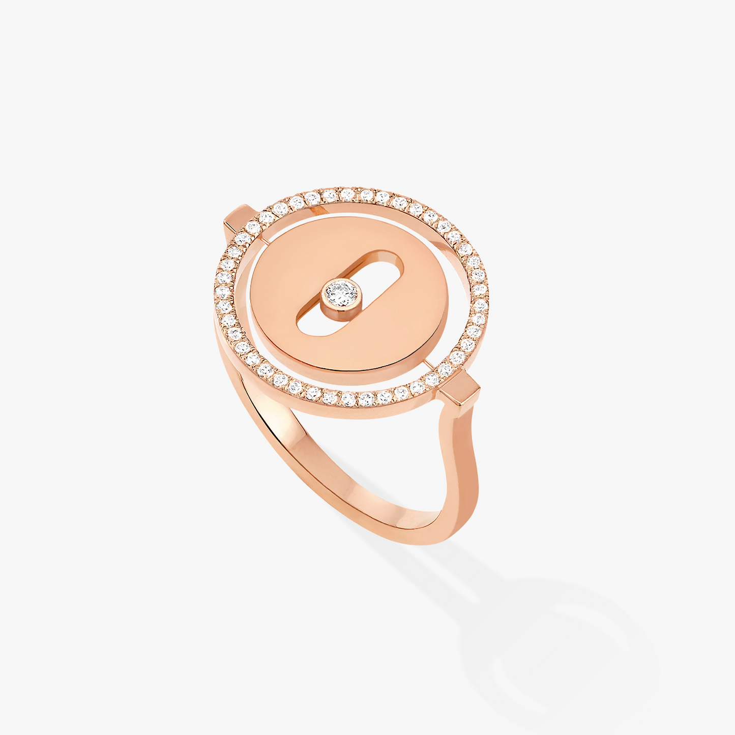 [✨ROSE💎]LUCKY MOVE PINK GOLD DIAMOND RING