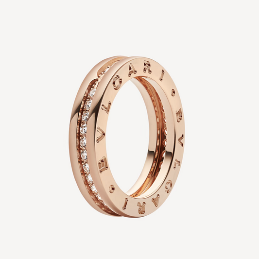 [✨ROSE💎]ZERO 1 ONE-BAND PAVED DIAMONDS ON THE SPIRAL RING