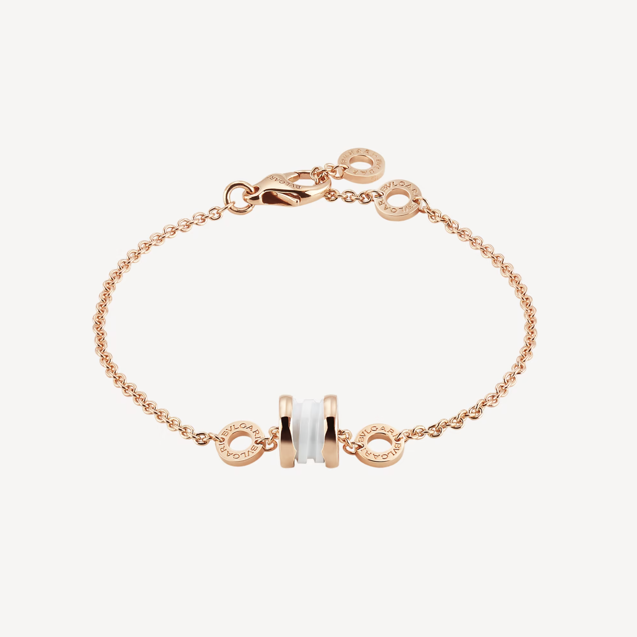[✨ROSE💎]ZERO 1 SOFT PINK GOLD AND WHITE CERAMIC BRACELET