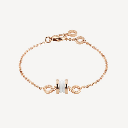 [✨ROSE💎]ZERO 1 SOFT PINK GOLD AND WHITE CERAMIC BRACELET