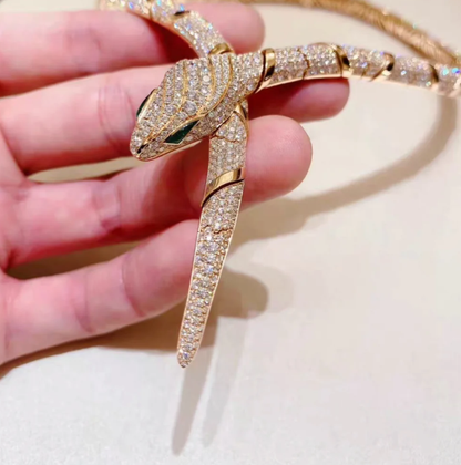 [✨ROSE💎]HAUTE COUTURE GOLD SERPENTI NECKLACE