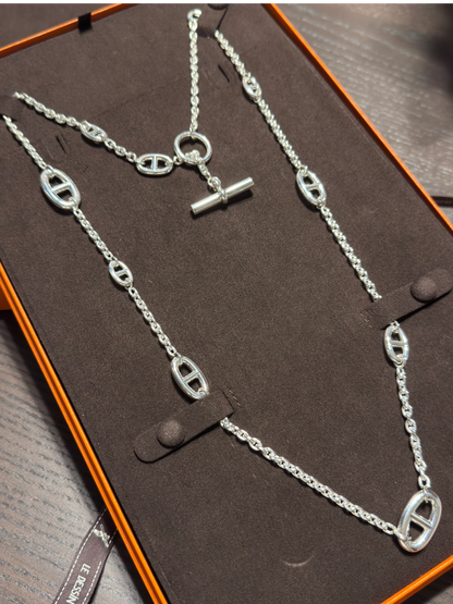 [✨ROSE💎]Classic Silver Sweater Chain