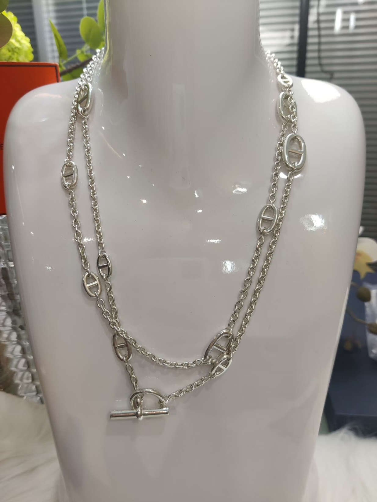 [✨ROSE💎]Classic Silver Sweater Chain