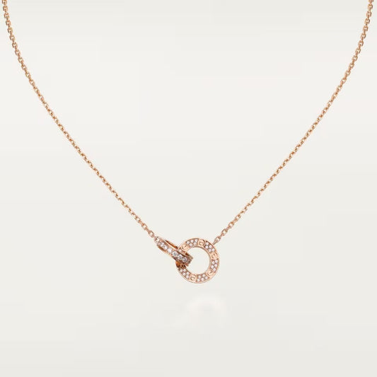 [✨ROSE💎]LOVE  FULL DIAMOND PENDANT NECKLACE