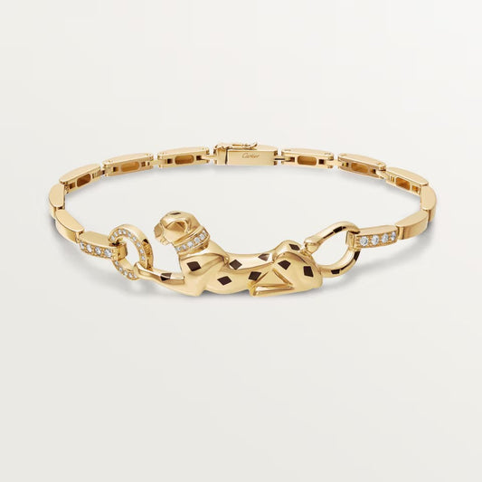 [✨ROSE💎]PANTHERE HALF DIAMOND ON CHAIN BRACELET