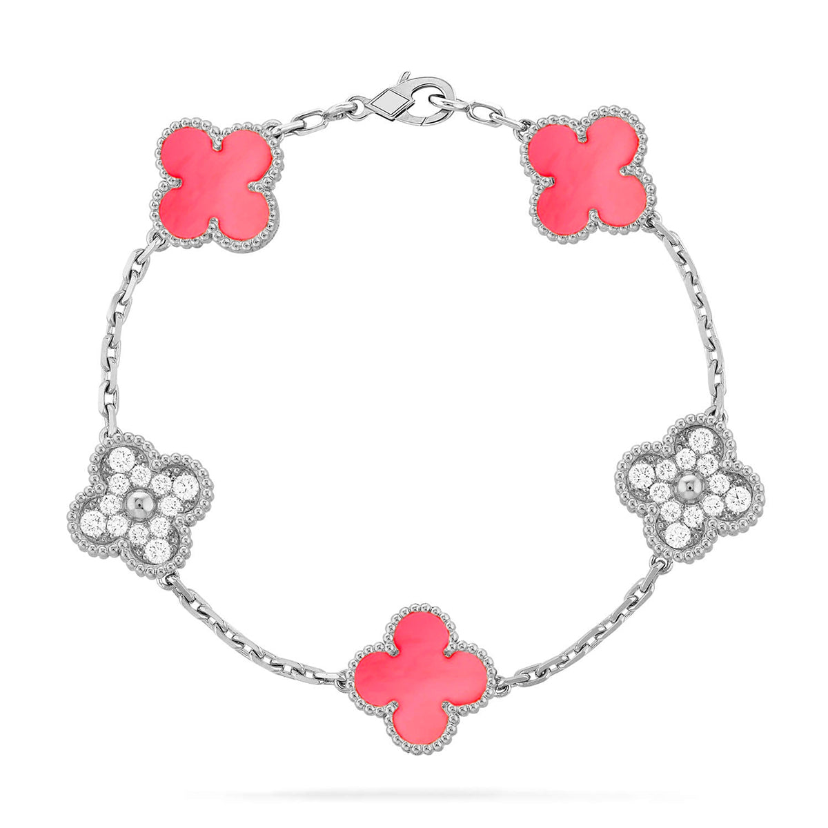 [✨ROSE💎] CLOVER 5 MOTIFS  PINK MOP BRACELET COLLECTION