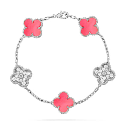 [✨ROSE💎] CLOVER 5 MOTIFS  PINK MOP BRACELET COLLECTION