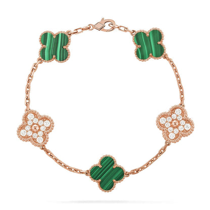 [✨ROSE💎] CLOVER 5 MOTIF MALACHITE BRACELET COLLECTION