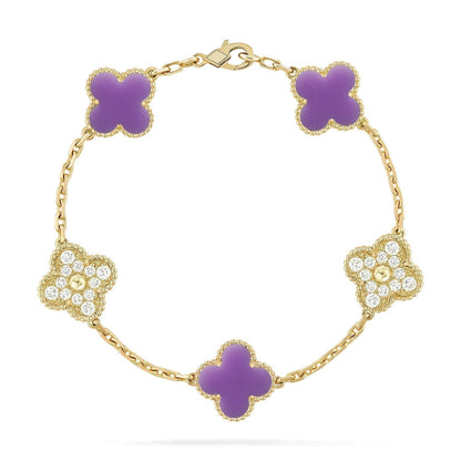 [✨ROSE💎]CLOVER 5 MOTIF LIGHT PURPLE BRACELET COLLECTION