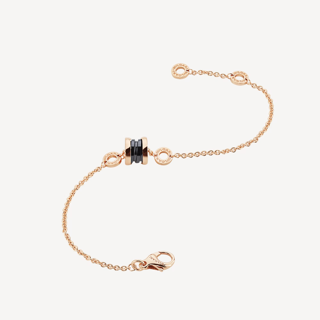 [✨ROSE💎]ZERO 1 SOFT PINK GOLD AND BLACK CERAMIC BRACELET