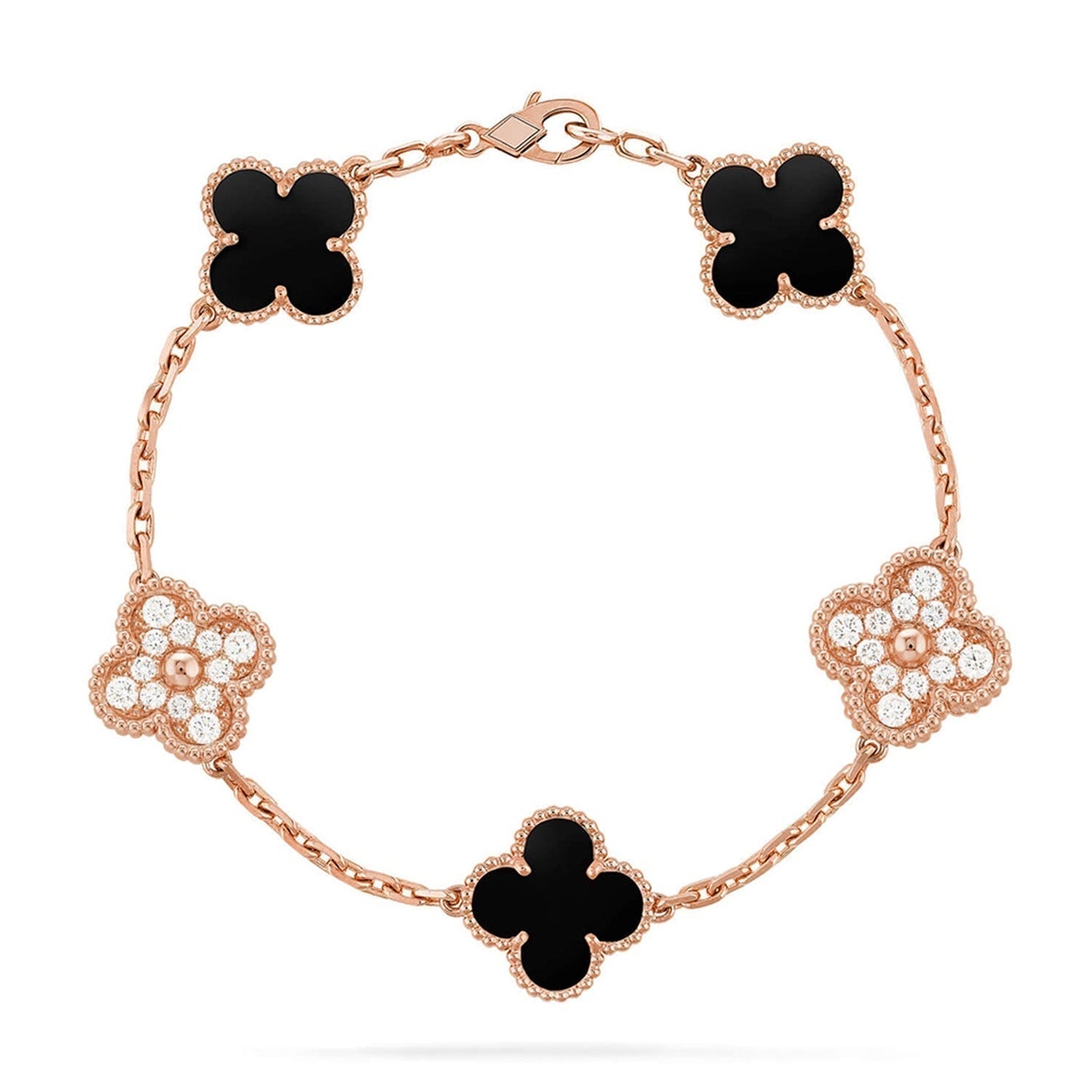 [✨ROSE💎] CLOVER 5 MOTIF ONYXS BRACELET COLLECTION