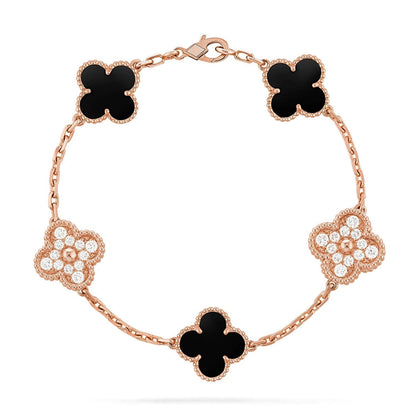 [✨ROSE💎] CLOVER 5 MOTIF ONYXS BRACELET COLLECTION