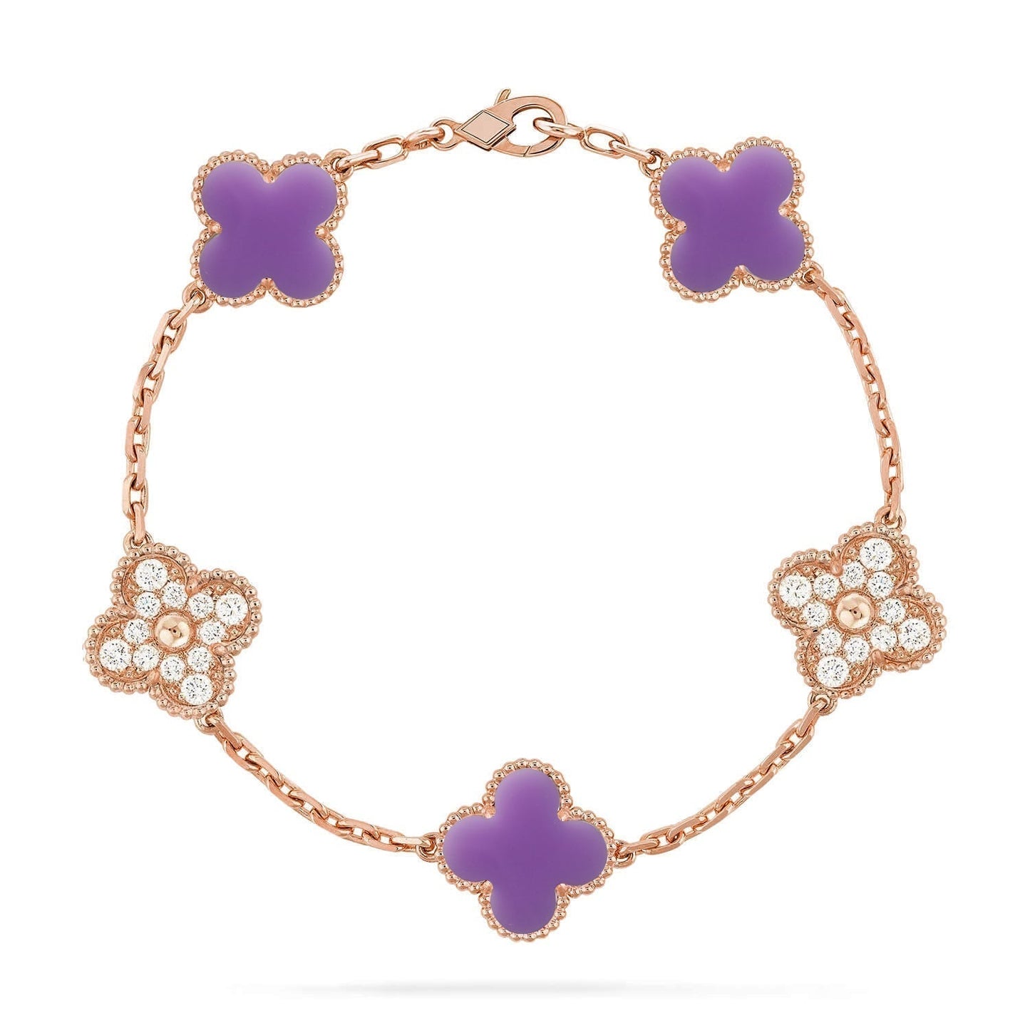 [✨ROSE💎]CLOVER 5 MOTIF LIGHT PURPLE BRACELET COLLECTION