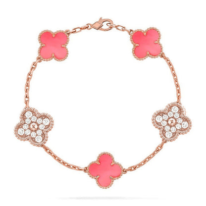 [✨ROSE💎] CLOVER 5 MOTIFS  PINK MOP BRACELET COLLECTION