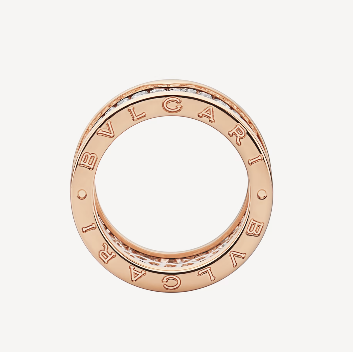 [✨ROSE💎]ZERO 1 WITH PAVED DIAMONDS ON THE SPIRAL RING
