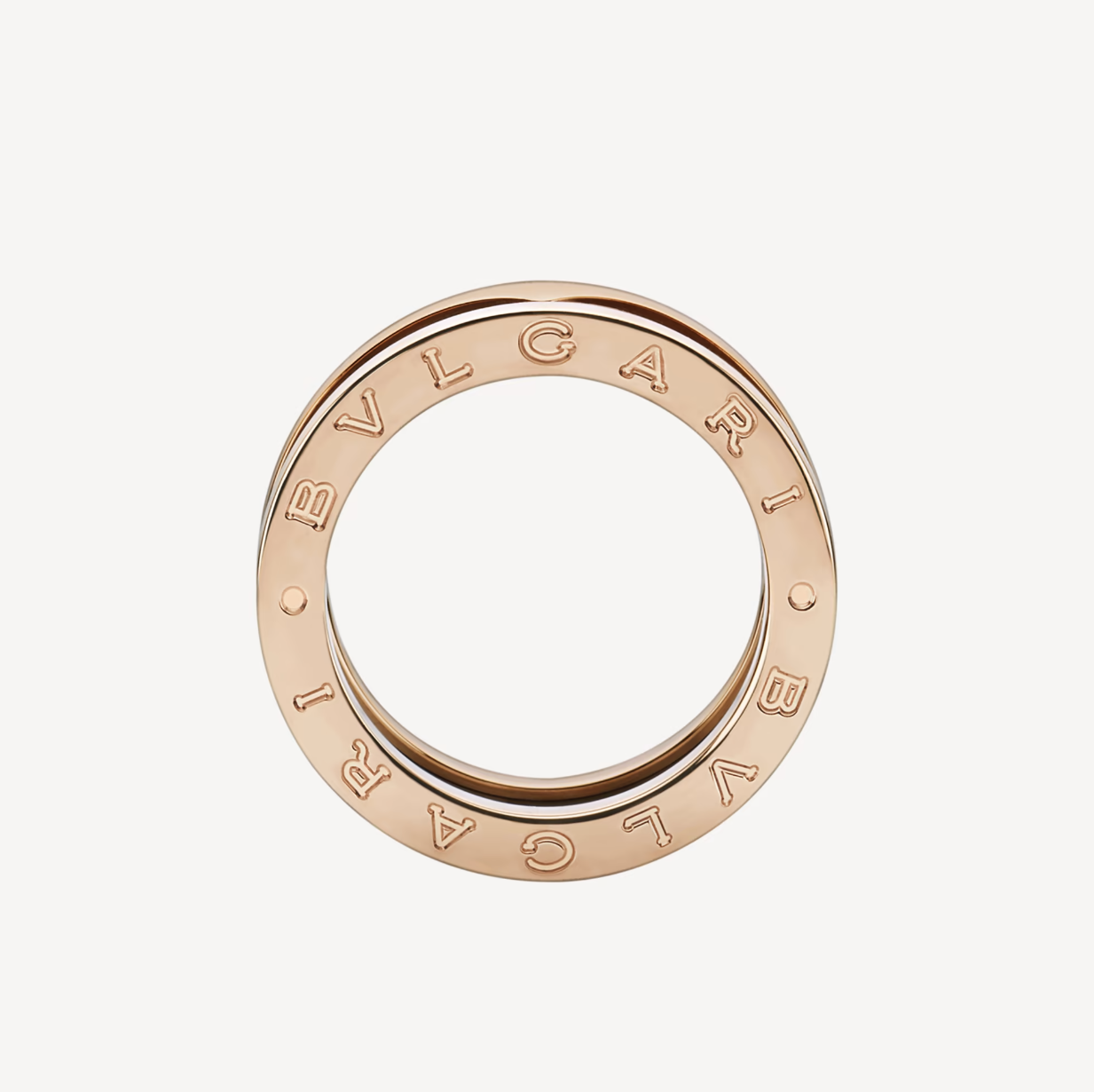 [✨ROSE💎]ZERO 1 TWO-BAND LOOPS AND BLACK CERAMIC PINK GOLD RING