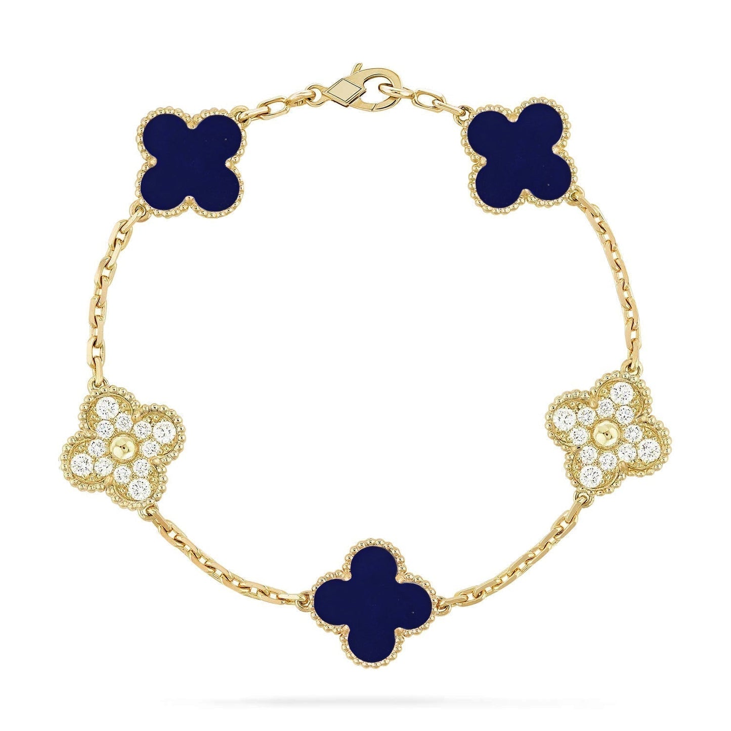 [✨ROSE💎]CLOVER 5 MOTIF LAPIS LAZULI BRACELET COLLECTION