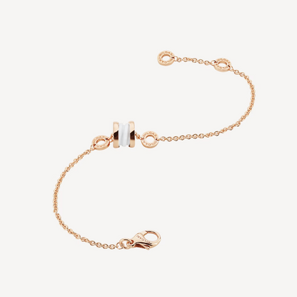[✨ROSE💎]ZERO 1 SOFT PINK GOLD AND WHITE CERAMIC BRACELET